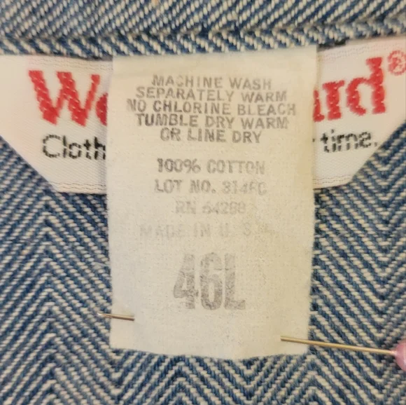 VINTAGE WEARGUARD COVERALLS BLUE COTTON HERRINGBONE DENIM WORKWEAR 46L - Picture 5 of 12
